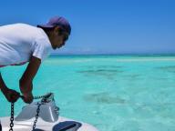 Blue lagoon taxi-boat